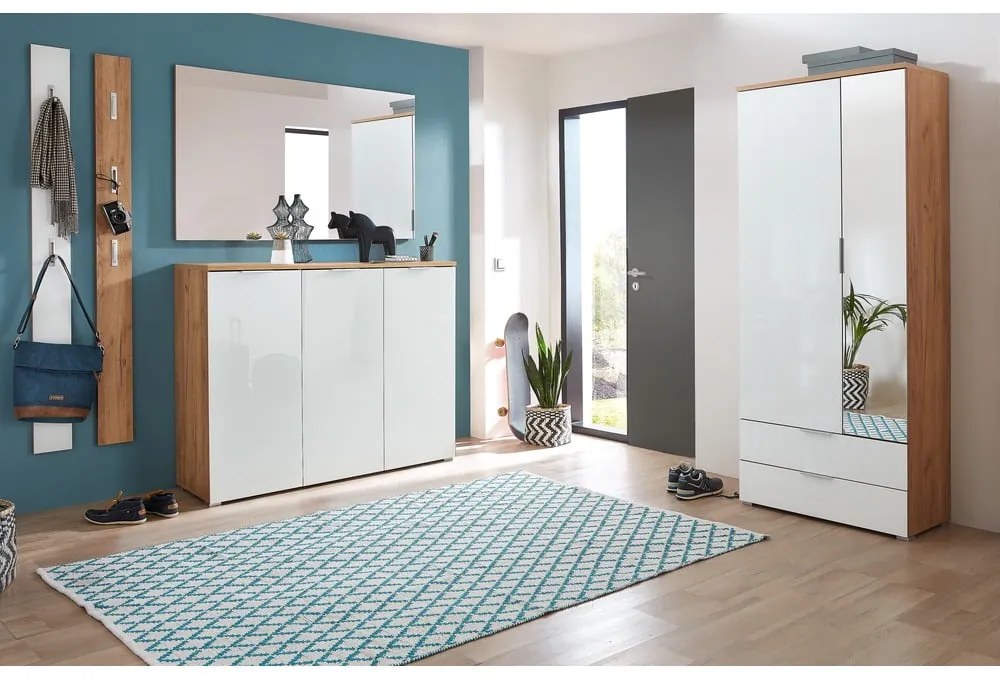 Armadio bianco in rovere con specchio 84x196 cm Telde - Germania