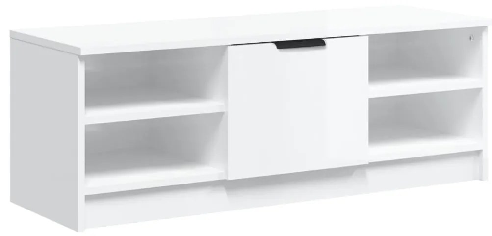 Mobile porta tv bianco lucido 102x35,5x36,5cm legno multistrato