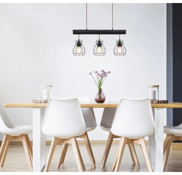 Globo 15326-3NB - Lampadario su filo MINA 3xE27/60W/230V