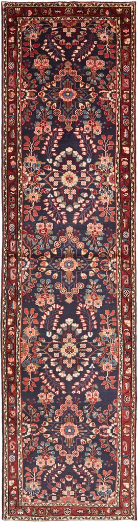 Hamedan Tappeto persiano 100 x 400 Blu (Iran) Annodato A Mano