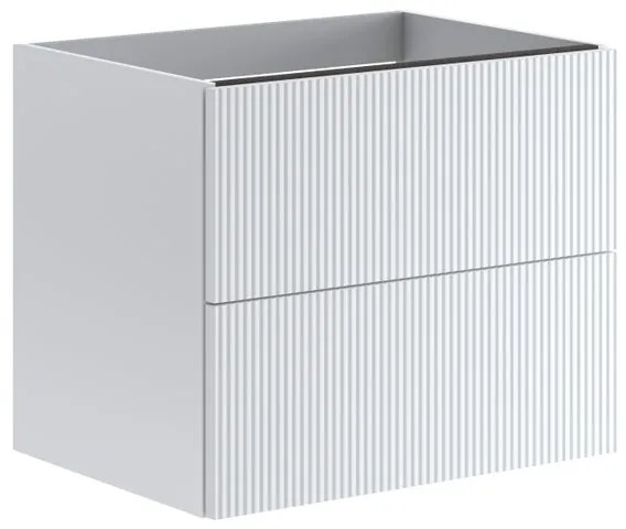 Mobile da bagno sospeso sotto lavabo L 59.5 x H 50 x P 45.5 cm bianco opaco, 2 cassetti Opera