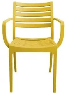 Poltrona in polipropilene impilabile Eveline - Dimensioni: 58.5x55.2x84cm, Giallo