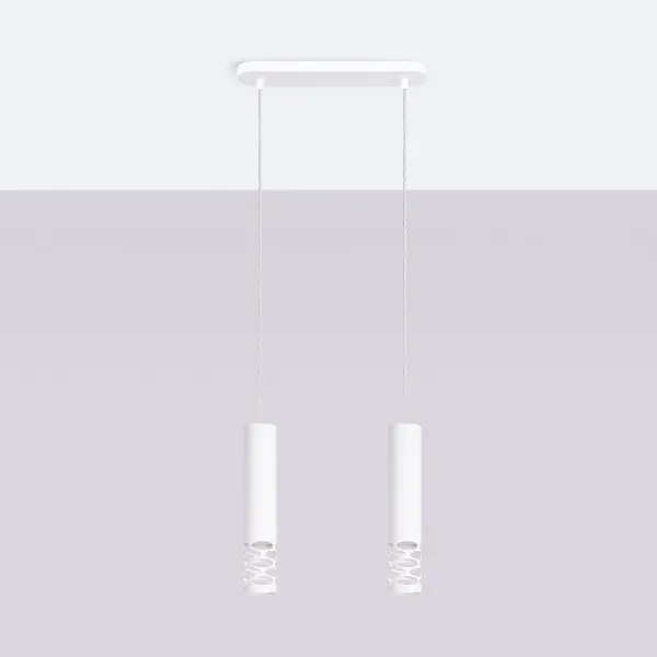 Sollux SL.1692 - Lampadario a sospensione con filo LIRO 2xGU10/10W/230V bianco
