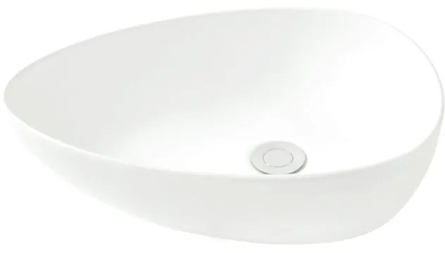 Lavabo da appoggio rettangolare in ceramica L 47 x H 16 x P 35 cm bianco lucido piletta non inclusa