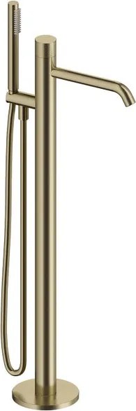 Rubinetto per vasca getto laminare cristallino Loop k per pavimento oro spazzolato