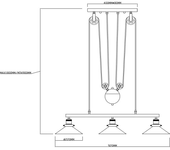 Globo 15053-3 - Lampadario LENIUS 3xE27/60W/230V
