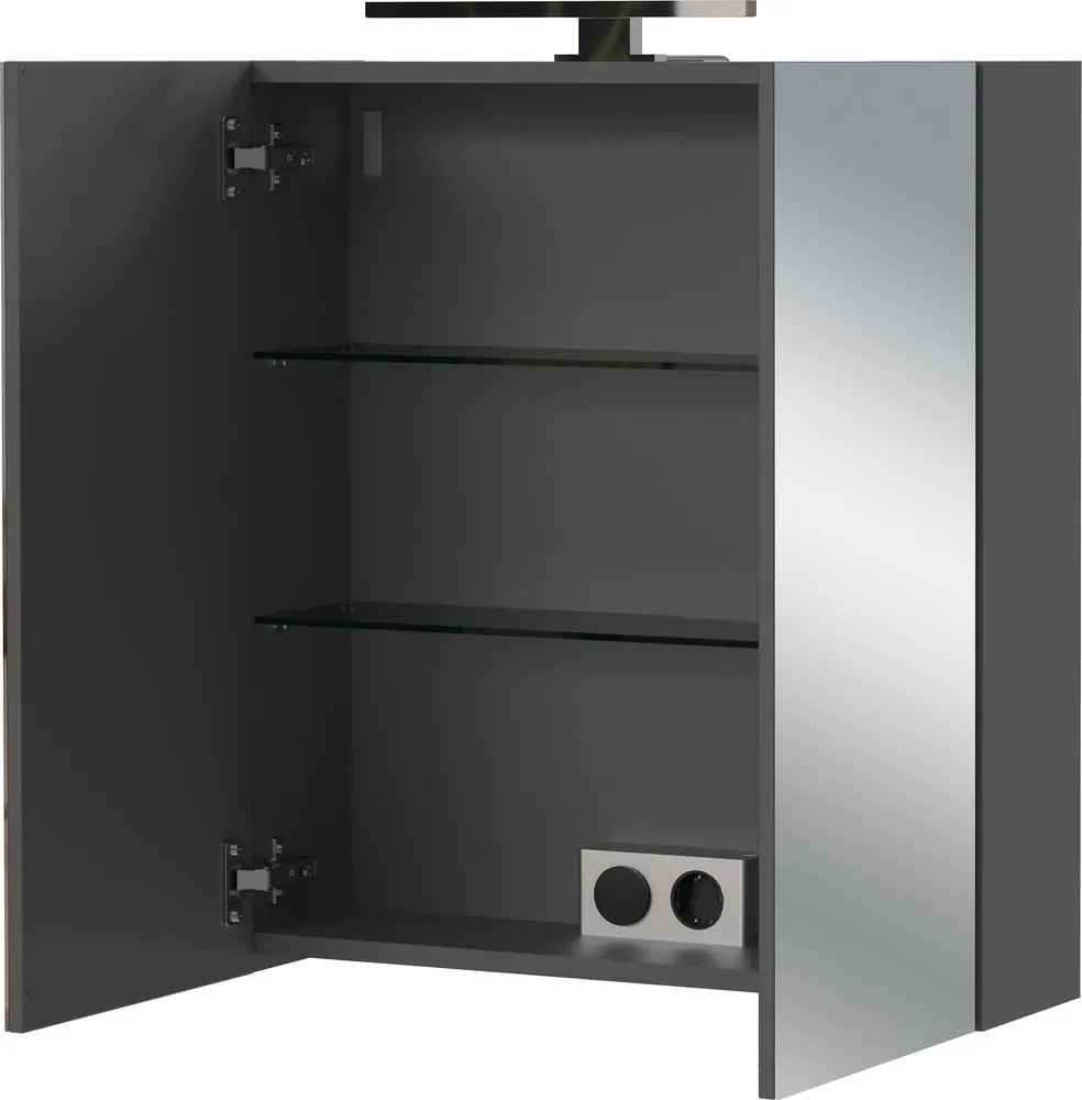 Mobile per bagno color antracite da appendere e con specchio 60x71 cm Arcena – Germania