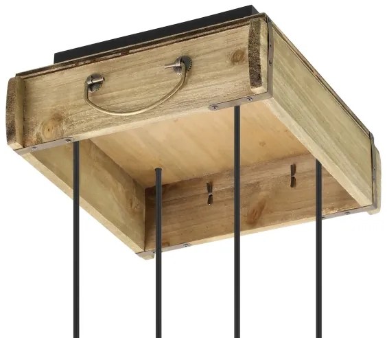 Eglo 43591 - Lampadario su corda LANA 4xE27/40W/230V