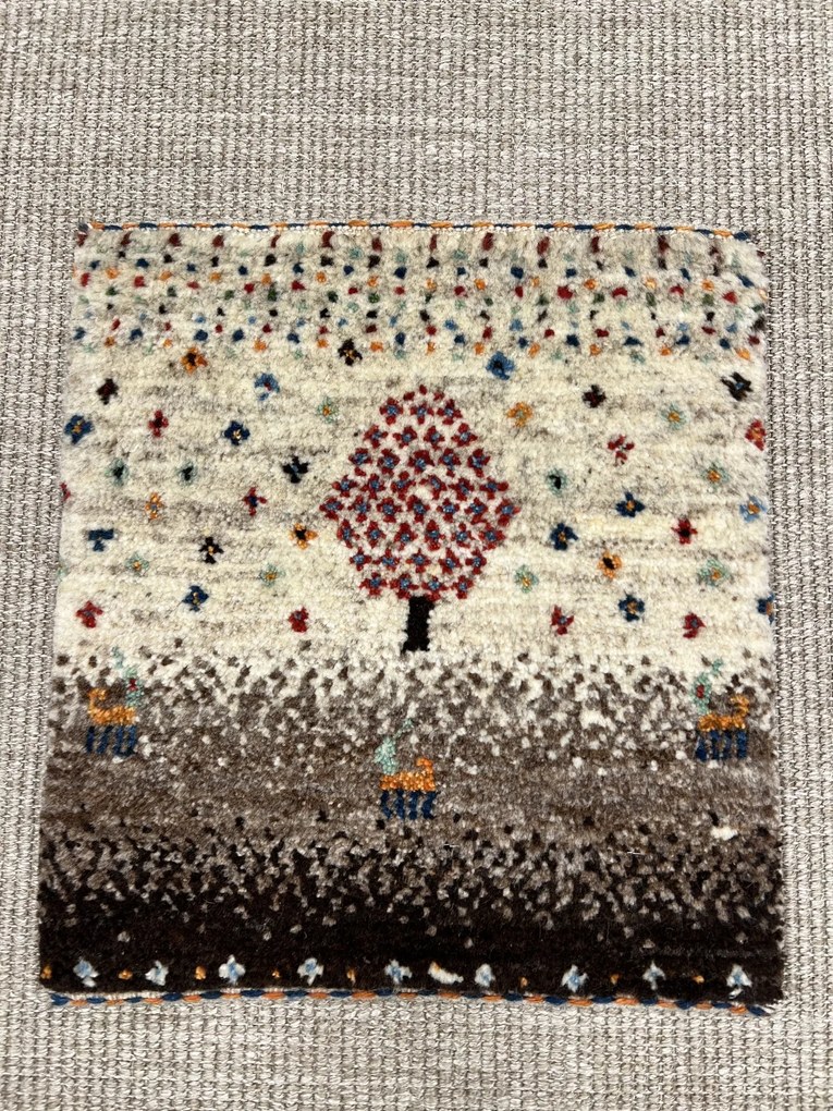 Gabbeh Tappeto 40x40 Marrone (Iran) Annodato A Mano
