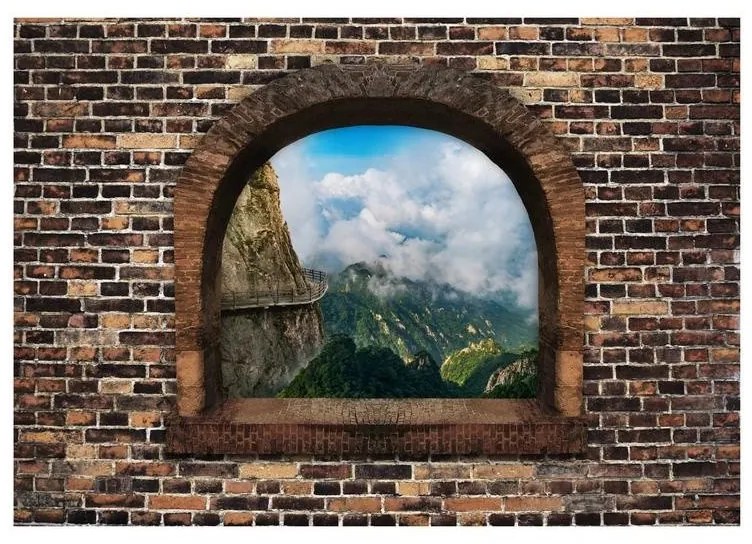 Fotomurale adesivo  Stony Window: Mountains  Larghezza x Altezza Home decor 245x175