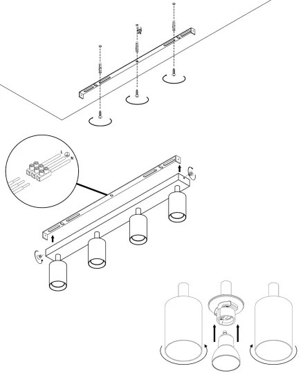 Luce Spot ANGIE 4xGU10/35W/230V nero