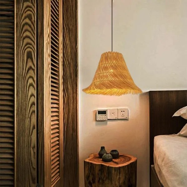 Immax 08273L - Lampadario a sospensione con filo NATURALEZA 1xE27/40W/230V diametro 45 cm rattan