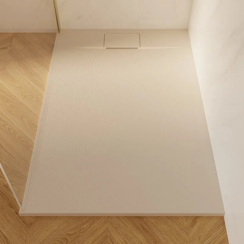 Piatto doccia SENSEA in composito minerale di resina gelificata Neo beige L 80 x L 120 x H 2.7 cm opaco