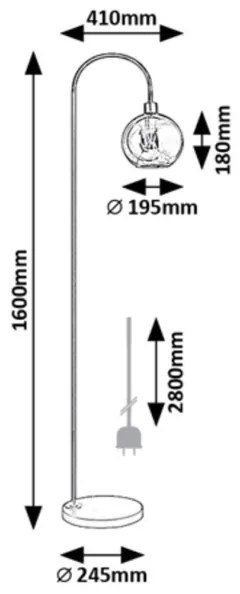 Rabalux 74025 - Lampada con piedistallo RICARDO 1xE27/40W/230V