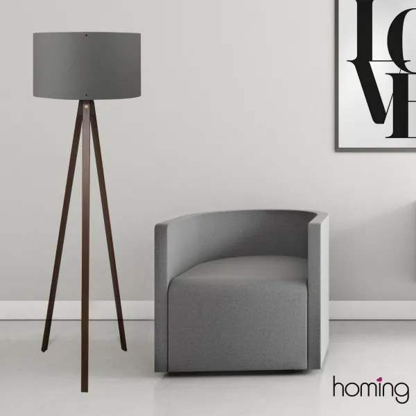 Lampada da terra AYD 1xE27/40W/230V marrone/grigio