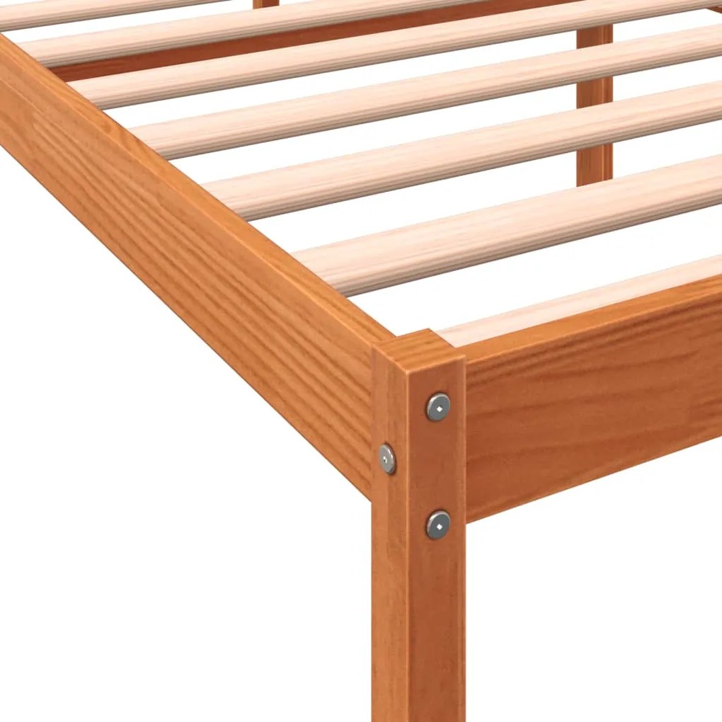 Letto per Anziani Marrone Cera 90x200 cm Legno Massello di Pino