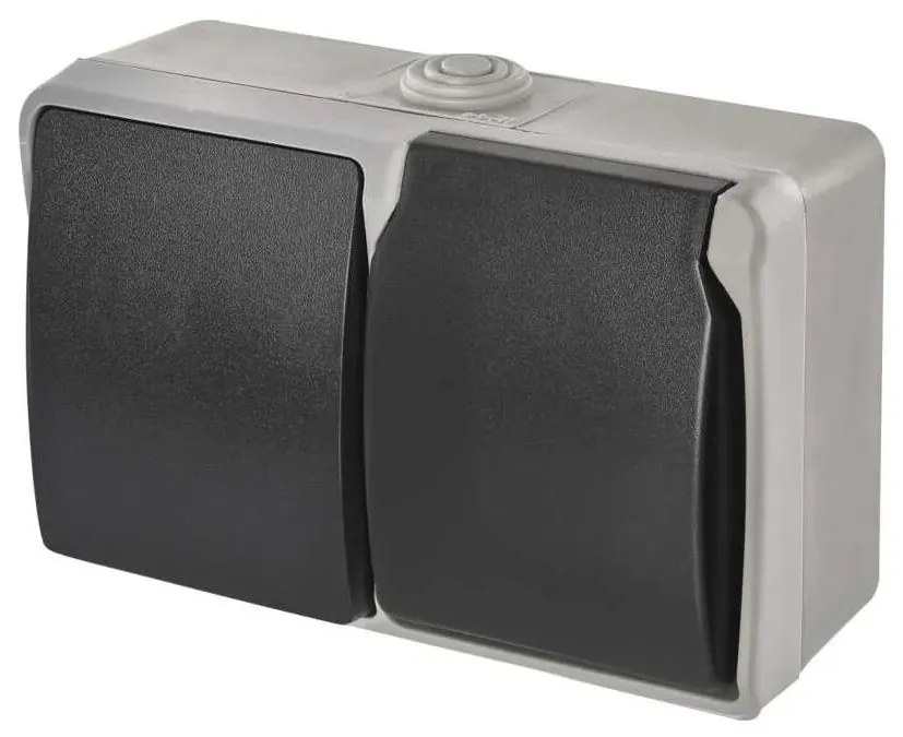 Interruttore domestico AC n. 6 con presa 250V/16A IP44 grigio