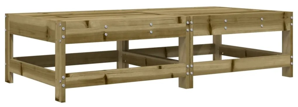 Poggiapiedi giardino con cuscini 2pz legno impregnato di pino