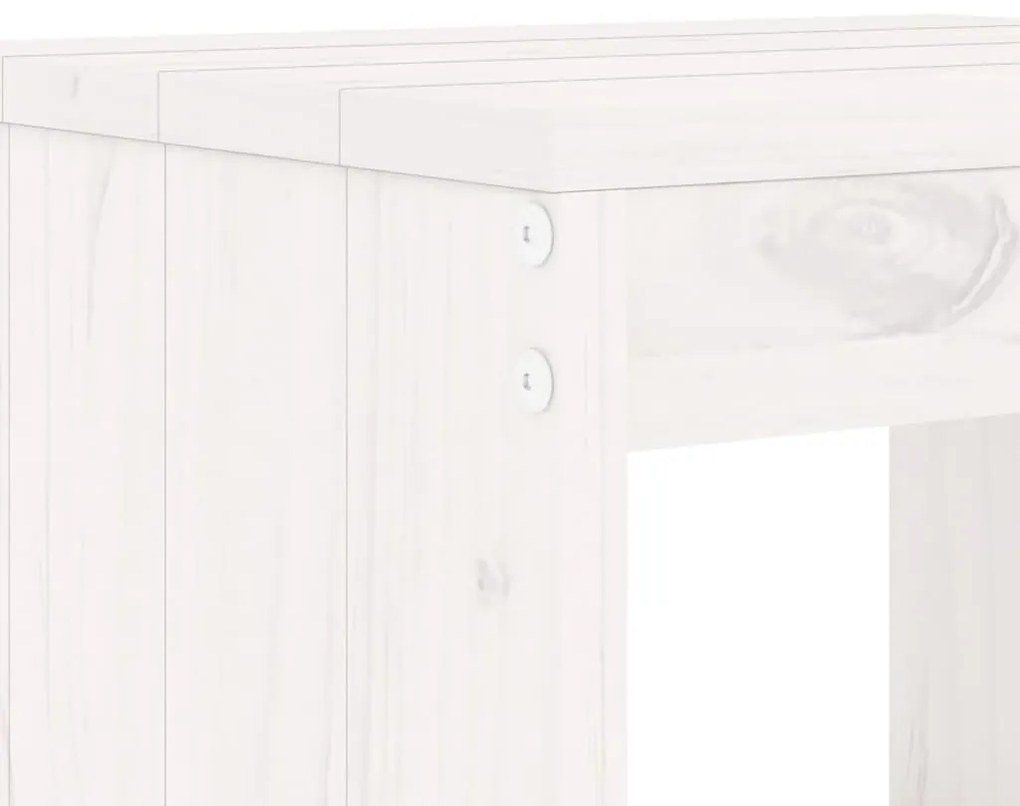 Set bar da giardino 7 pz bianco in legno massello di pino