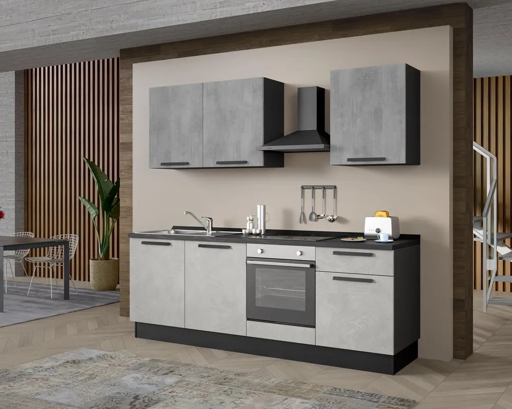 Cucina montata Dora SX L.240cm piano cottura INDUZIONE L 240 cm