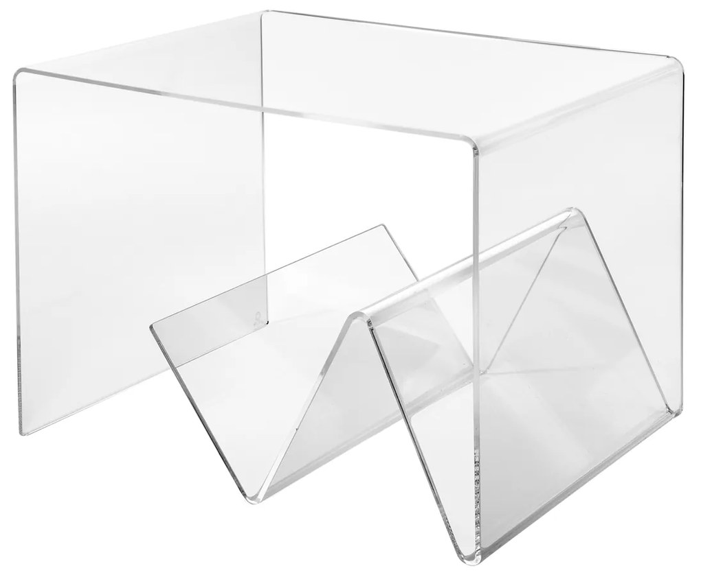Tavolino ZigoZago 40x50x40 cm in plexiglass trasparente Iplex