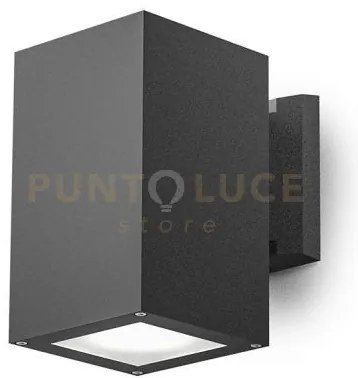 Ges1013- applique quadrata in alluminio colore grigio antracite 1 l...