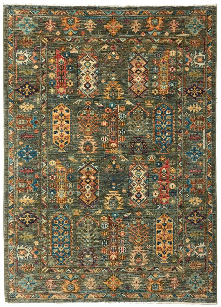 Samarkand Tappeto 170 x 130 Grigio (Pakistan) Annodato A Mano