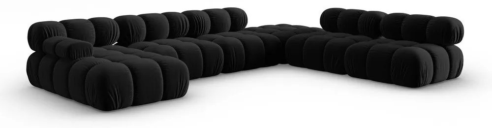 Divano in velluto nero 379 cm Bellis - Micadoni Home