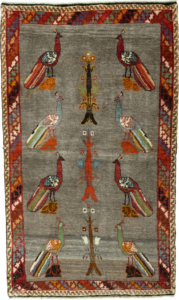 Gabbeh Tappeto 110x190 Nero (Iran) Annodato A Mano