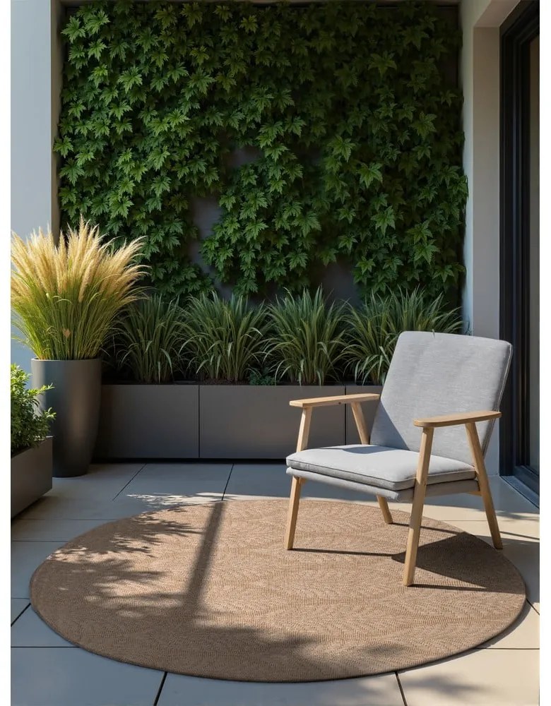 Tappeto da interno/esterno rotondo beige/avorio ø 160 cm Duet Liora – NORTHRUGS