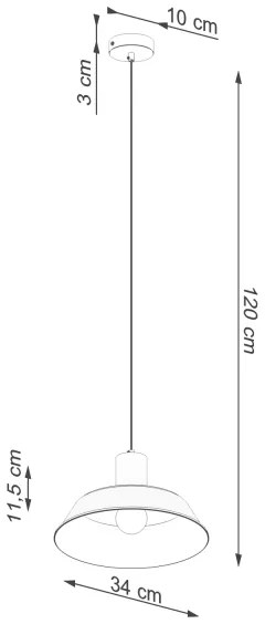 Sollux SL.1321 - Lampadario a sospensione con filo FANO 1xE27/15W/230V diametro 34 cm bianco