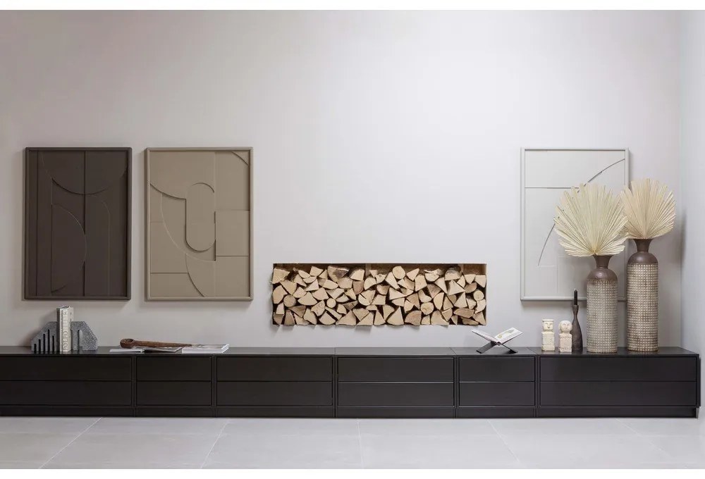 Tavolo TV modulare nero in legno di pino 75x40 cm Finca - WOOOD