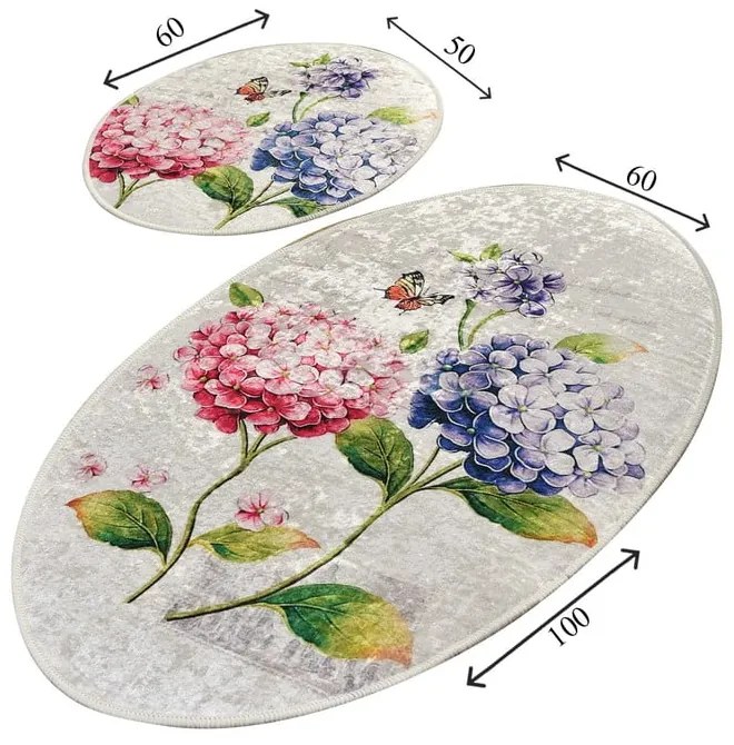 Set di tappetini per il bagno 2 pz 60x100 cm Ortanca – Foutastic