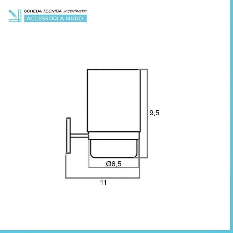 Set accessori a muro 6 pezzi in acciaio cromato e viti incluse Bora