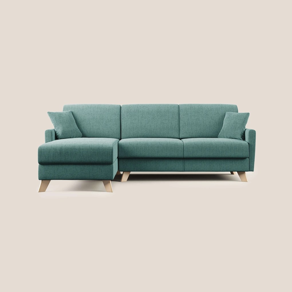 Edgar divano letto angolare in tessuto felis impermeabile T03 verde acqua