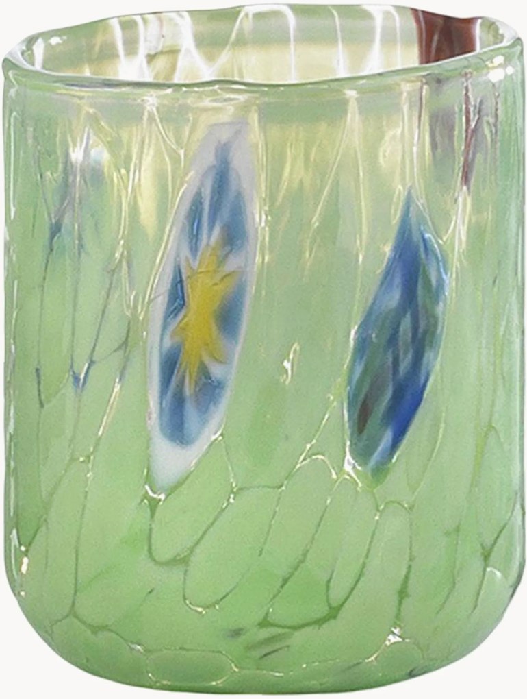 Set di 6 bicchieri in vetro soffiato artigianali Murrine