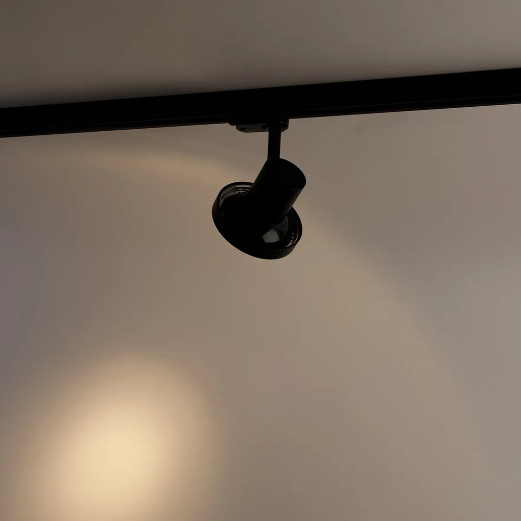 Faretto a binario moderno trifase nero AR111 - Jeany