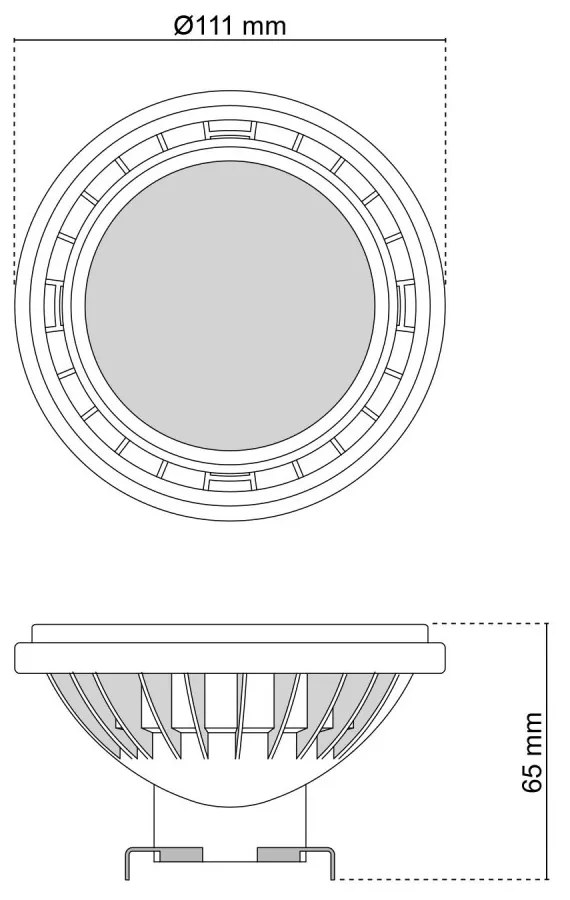 Lampada LED G53 15W, angolo 120°, 12/24V AC/DC Colore Bianco Caldo 3.000K