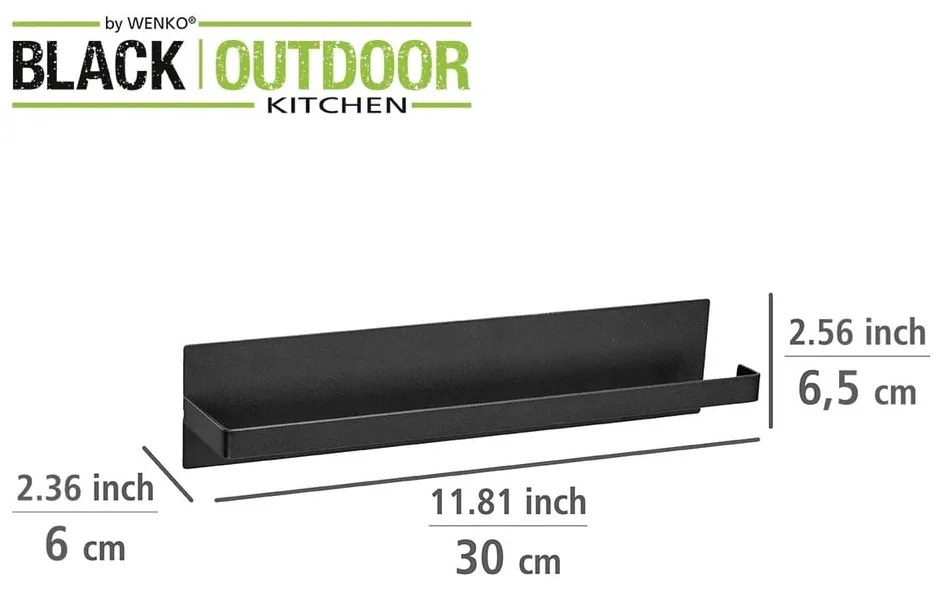 Supporto magnetico nero per rotoli da cucina Black Outdoor Kitchen Ima - Wenko