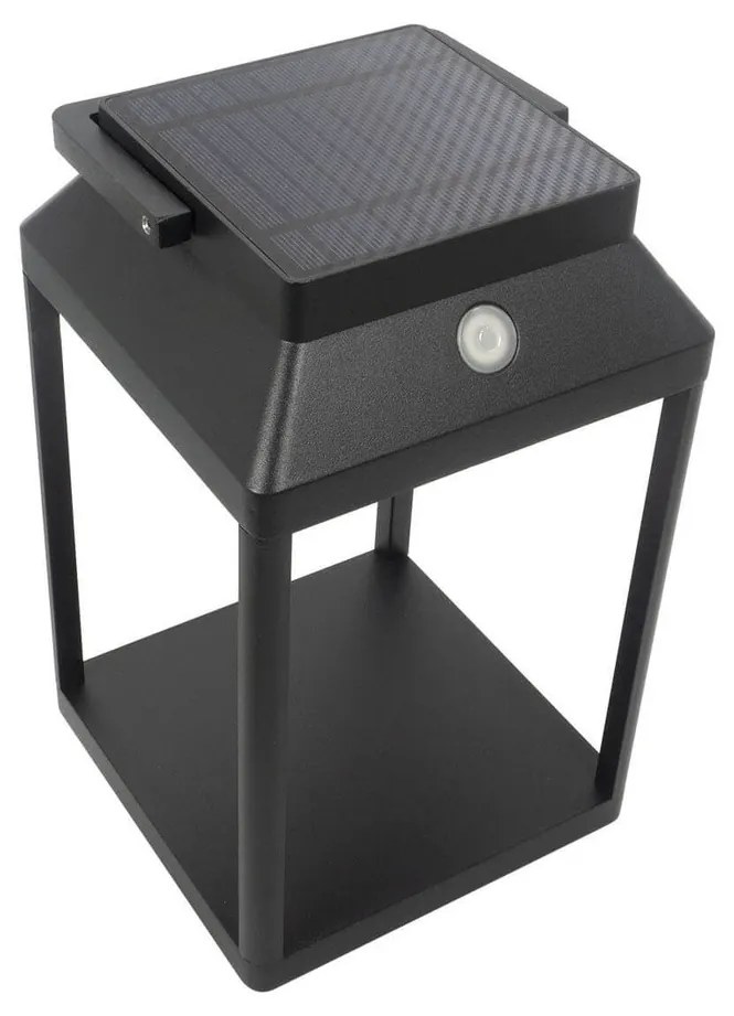 Lanterna Portatile Ricaricabile Solare e USB Nera Dimmerabile