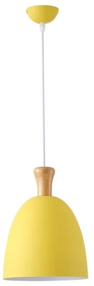 Lampadario a sospensione con filo 1xE27/15W/230V giallo diametro 23 cm
