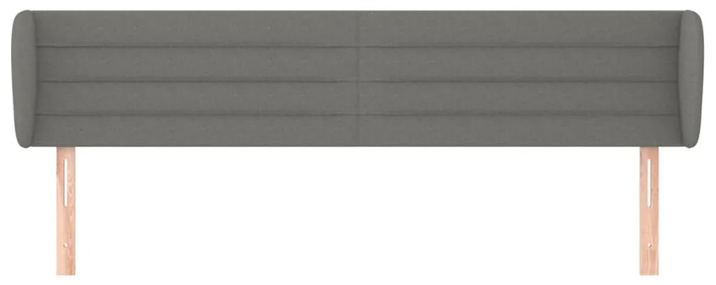 Testiera ad orecchio grigio scuro 203x23x78/88 cm in tessuto