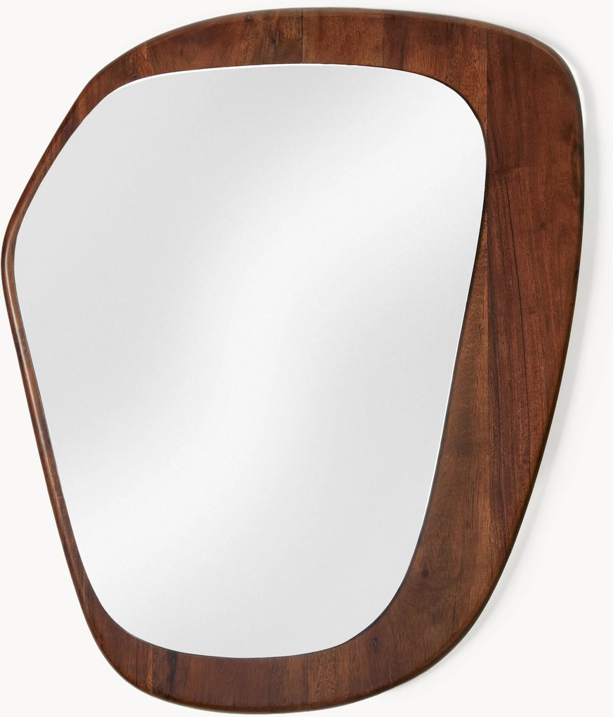 Specchio da parete con cornice in legno di acacia
