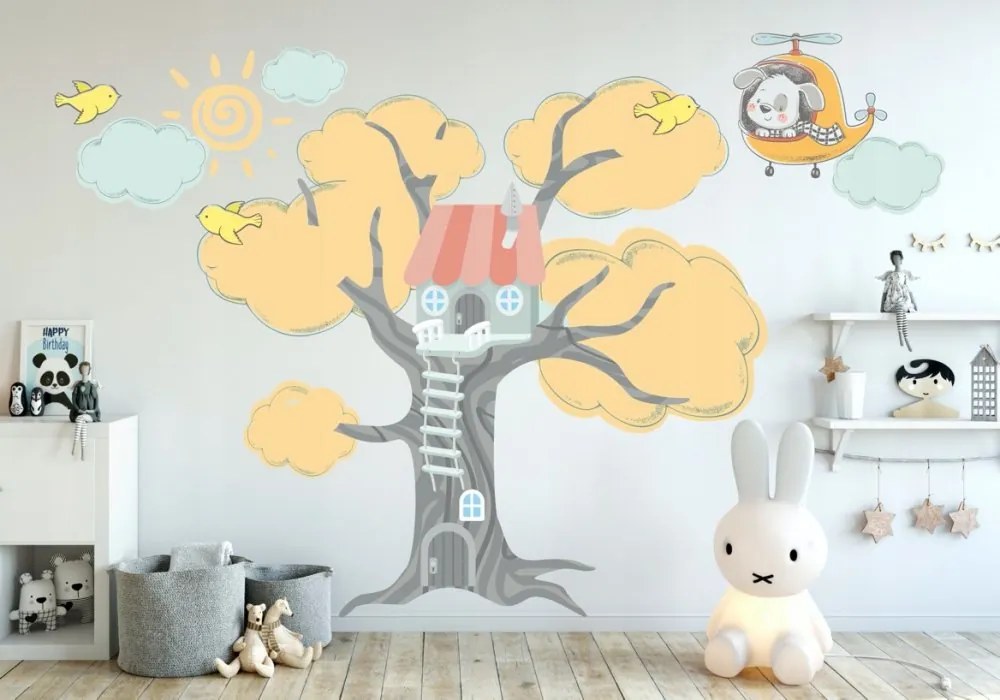 Incredibile adesivo da parete per bambini con una casa sull'albero 100 x 200 cm