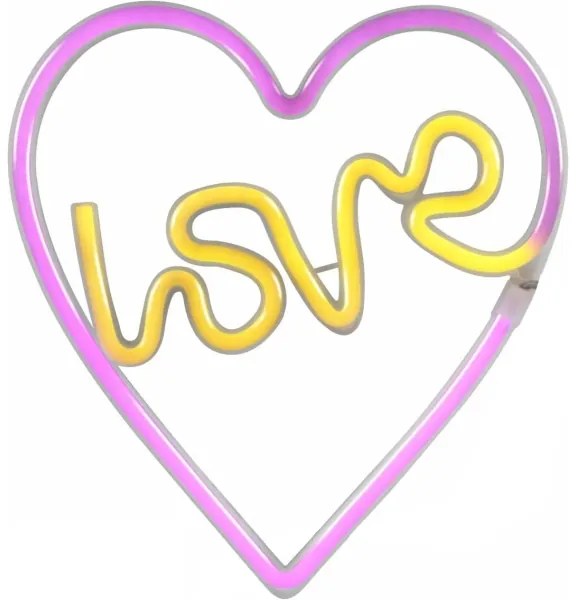 LED Decorazione murale al neon LOVE LED/3W/3xAA USB rosa