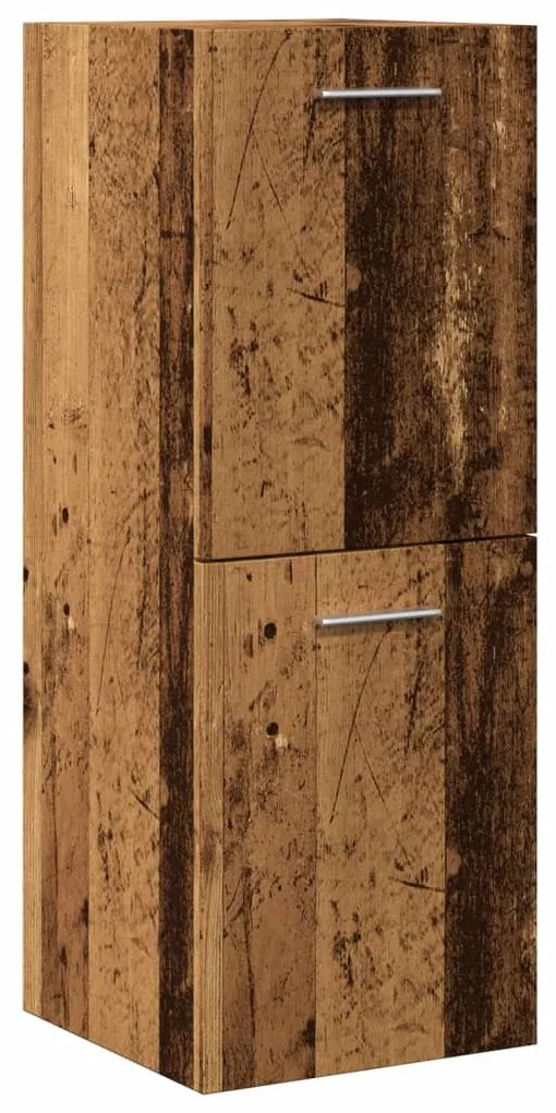 Mobile Pensile Da Bagno Legno Antico 30x30x80 Cm İn Truciolato /
