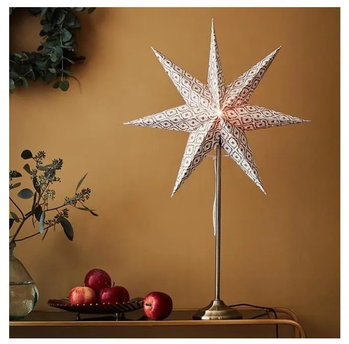 Markslöjd 705310 - Decorazione natalizia BAROQUE 1xE14/25W/230V 65 cm bianco/cromo