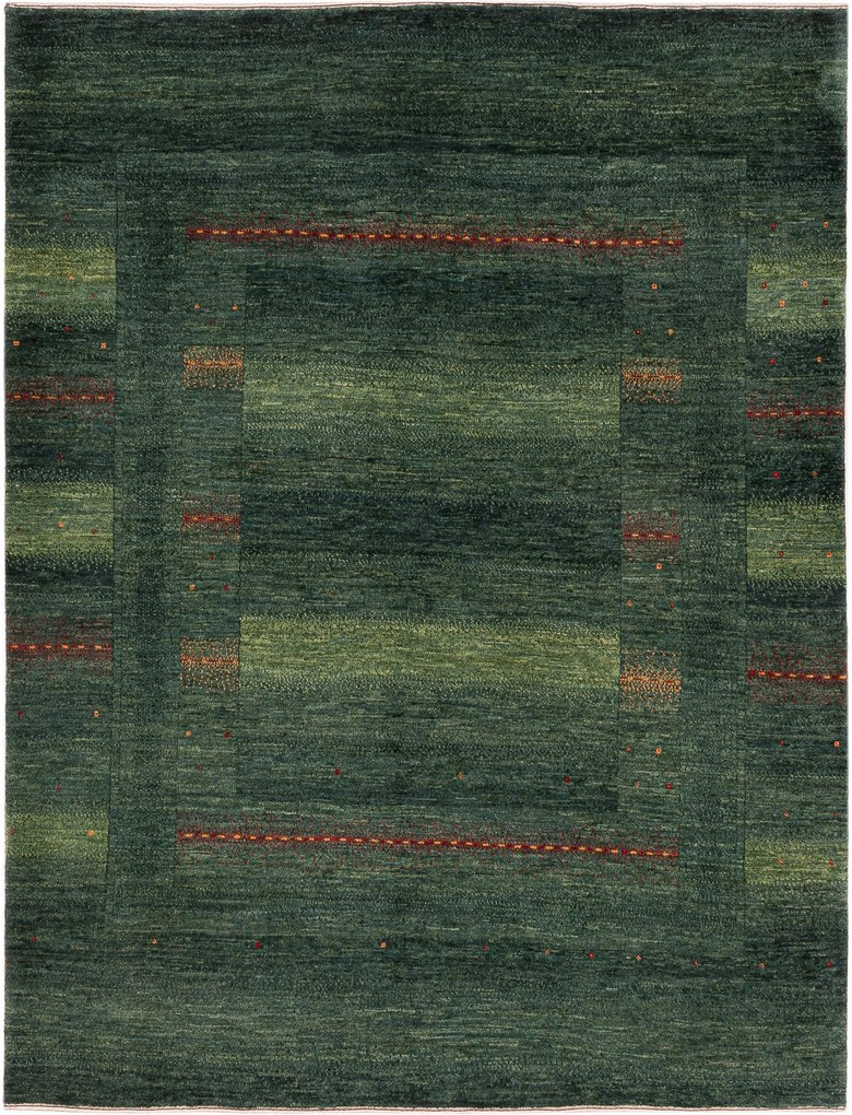 Loribaft Tappeto 150x190 Verde (Iran) Annodato A Mano