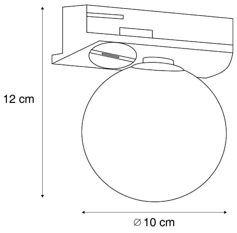 Plafoniera moderna nera con vetro bianco per sistema a binario monofase - Iconic Perle