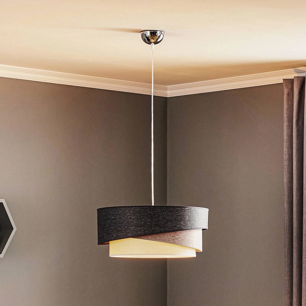 Euluna Kobo lampada a sospensione, grafite/grigio/bianco